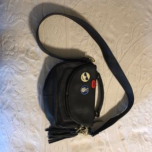 Steve Madden black crossbody purse with top handle